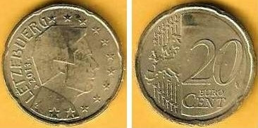 Luxemburgo - 20 Centimos 2013 (Km# 90)