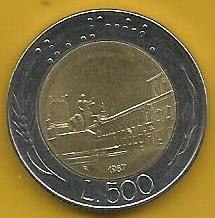Itália - 500 Liras 1987 (Km# 111)