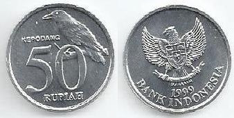 Indonésia - 50 Rupias 1999 (Km# 60)