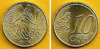 França - 10 Centimos 2018 (Km# 1410)