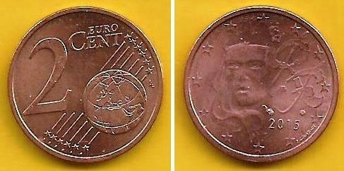 França - 2 Centimos 2015 (Km# 1283)