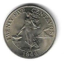 Filipinas - 25 Centavos 1966 (Km# 189)