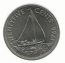 Bahamas - 25 Centimos 1966 (Km# 6)