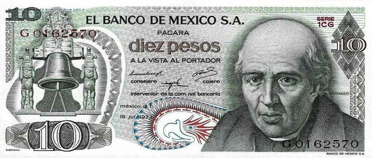 Mexico - 10 Pesos 1973 (# 63f)