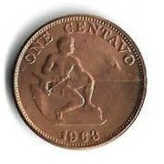Filipinas - 1 Centavo 1963 (Km# 186)