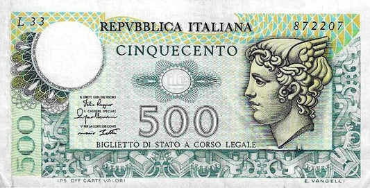 Italia - 500 Liras 1974 (# 94)