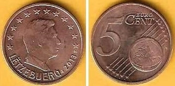 Luxemburgo - 5 Centimos 2013 (Km# 77)