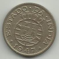 India Portuguesa - 1/2 Rupia 1947 (Km# 26)