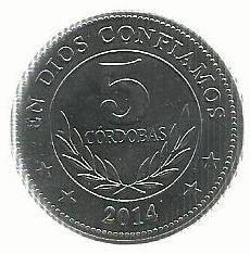 Nicaragua - 5 Cordobas 2014 (Km# 90a)