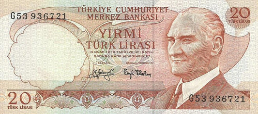 Turquia - 20 Liras 1974 (# 187a)