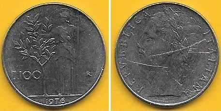 Itália - 100 Liras 1976 (Km# 96)