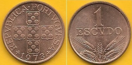 Portugal - 1$00 1973 (Km# 597)