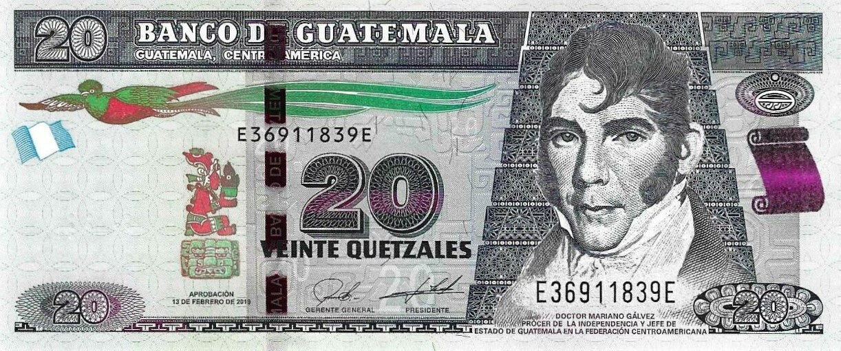 Guatemala - 20 Quetzales 2019 (# 124h)