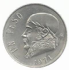 Mexico - 1 Peso 1971 (Km# 460)