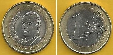 Espanha - 1 Euro 2009 (Km# 1073)