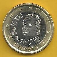 Espanha - 1 Euro 2001 (Km# 1046)