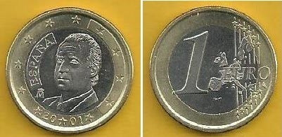 Espanha - 1 Euro 2001 (Km# 1046)