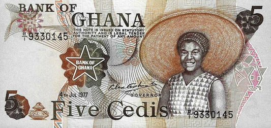 Gana - 5 Cedis 1977 (# 15b)