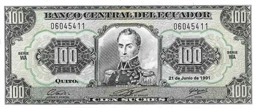 Equador - 100 Sucres 1991 (# 123Aa)