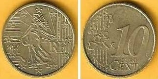 França - 10 Centimos 2002 (Km# 1285)