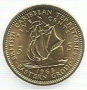 Este Caribbean Territories - 5 Centimos 1965 (Km# 4)