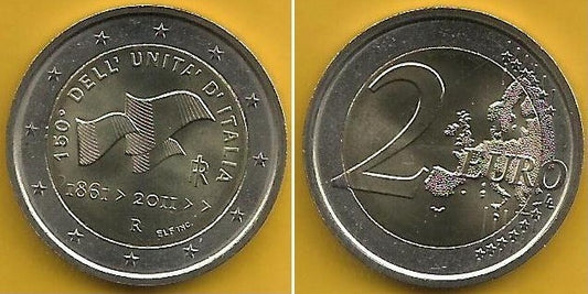 Itália - 2 Euro 2011 (Km# 338) 150 Anos Unificação