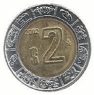 Mexico - 2 Pesos 2002 (Km# 604)