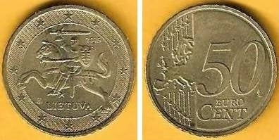 Lituania - 50 Centimos 2015 (Km# 210)