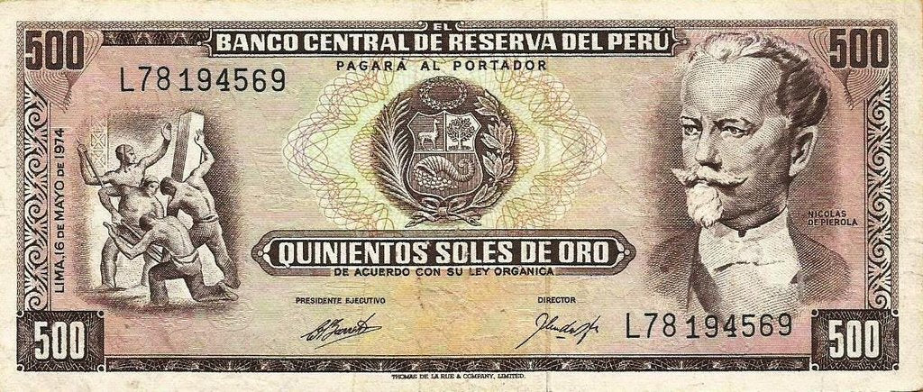 Peru - 500 Soles Ouro 1974 (# 104c)