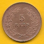 Portugal - 5 Reis 1910 (Km# 555)