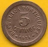 Portugal - 5 Centavos 1924 (Km# 572)