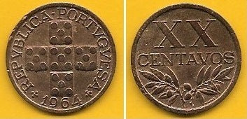 Portugal - XX Centavos 1964 (Km# 584)