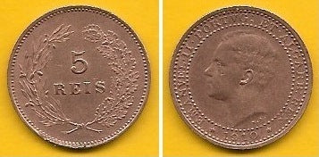Portugal - 5 Reis 1910 (Km# 555)