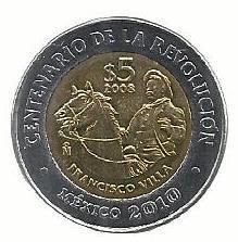 Mexico - 5 Pesos 2008 (Km# 899) Francisco Villa