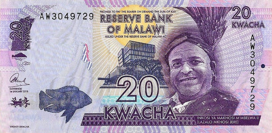 Malawi - 20 Kwacha 2015 (# 63b)