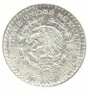 Mexico - 1 Peso 1960 (Km# 459)