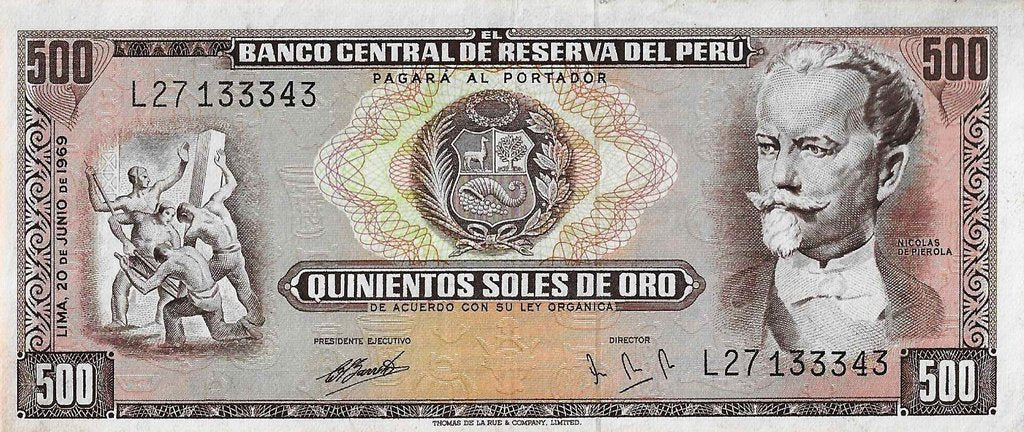 Peru - 500 Soles Ouro 1969 (# 104a)