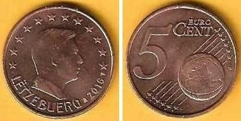 Luxemburgo - 5 Centimos 2016 (Km# 77)