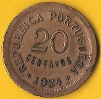 Portugal - 20 Centavos 1925 (Km# 574)