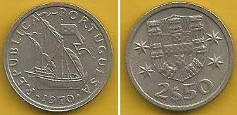 Portugal - 2$50 1970 (Km# 590)