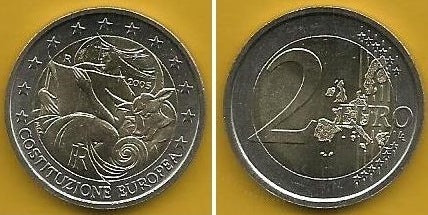 Itália - 2 Euro 2005 (Km# 245) Constituição Europeia