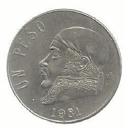Mexico - 1 Peso 1981 (Km# 460)