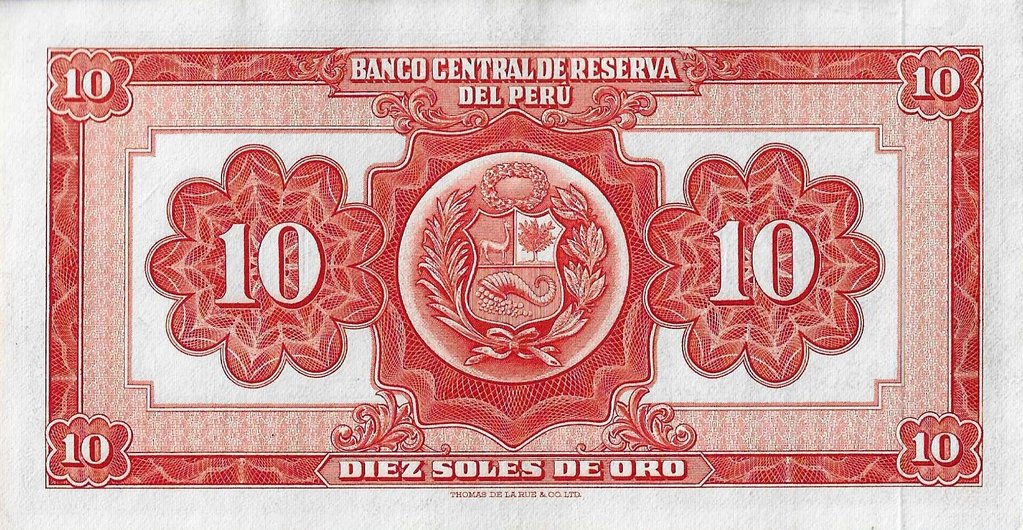 Peru - 10 Soles Ouro 1968 (# 88)