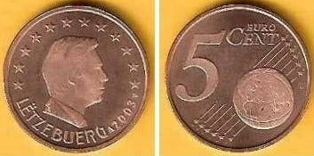 Luxemburgo - 5 Centimos 2003 (Km# 77)