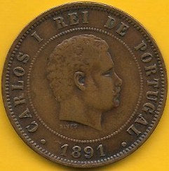 Portugal - 20 Reis 1891 (Km# 533)