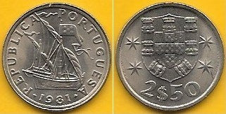 Portugal - 2$50 1981 (Km# 590)