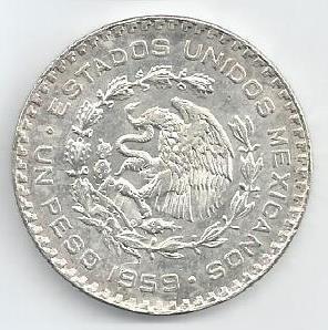 Mexico - 1 Peso 1959 (Km# 459)