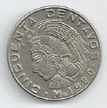 Mexico - 50 Centavos 1980 (Km# 452)