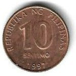 Filipinas - 10 Sêntimos 1997 (Km# 270)