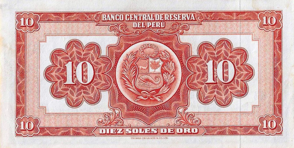 Peru - 10 Soles Ouro 1963 (# 84a)